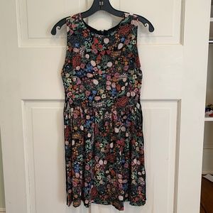 Topshop Floral Lace Up Mini Dress